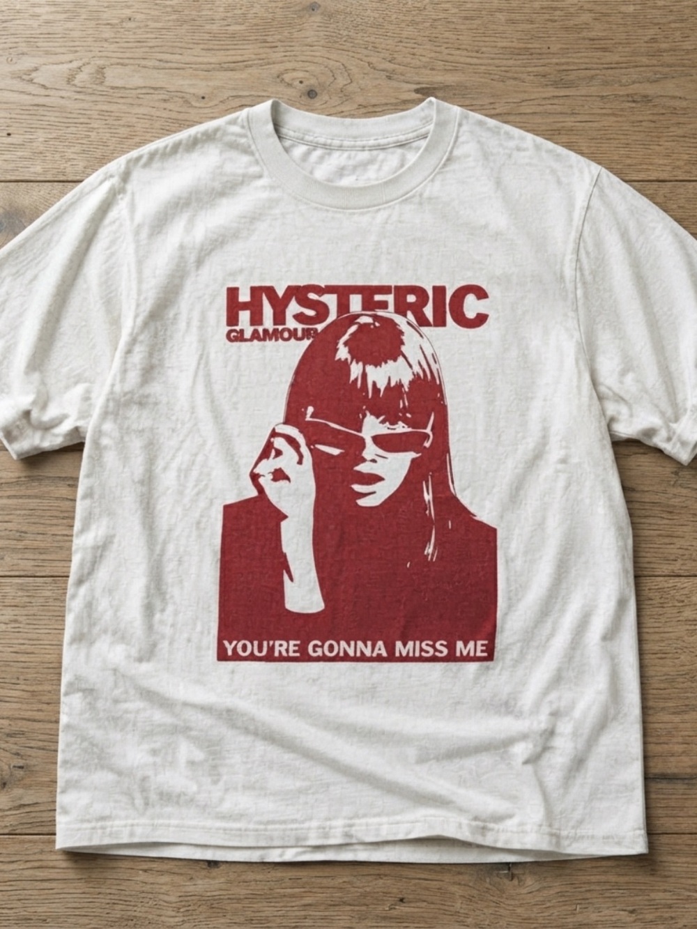 Hysteric Glamour White Tee with Red Graphic Portrait